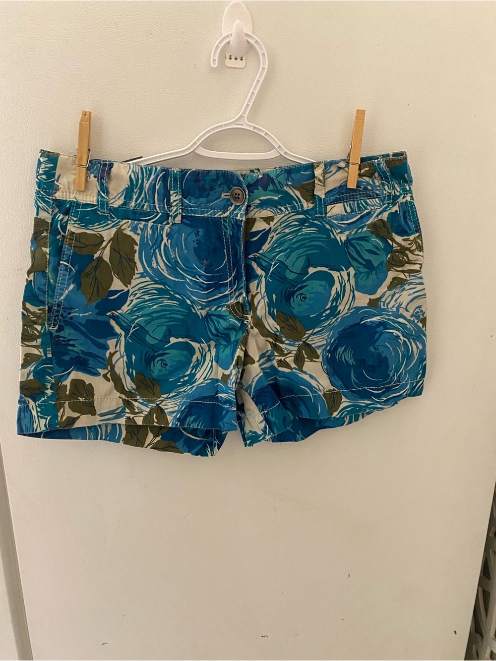 LOFT Teal and Blue Floral Shorts
